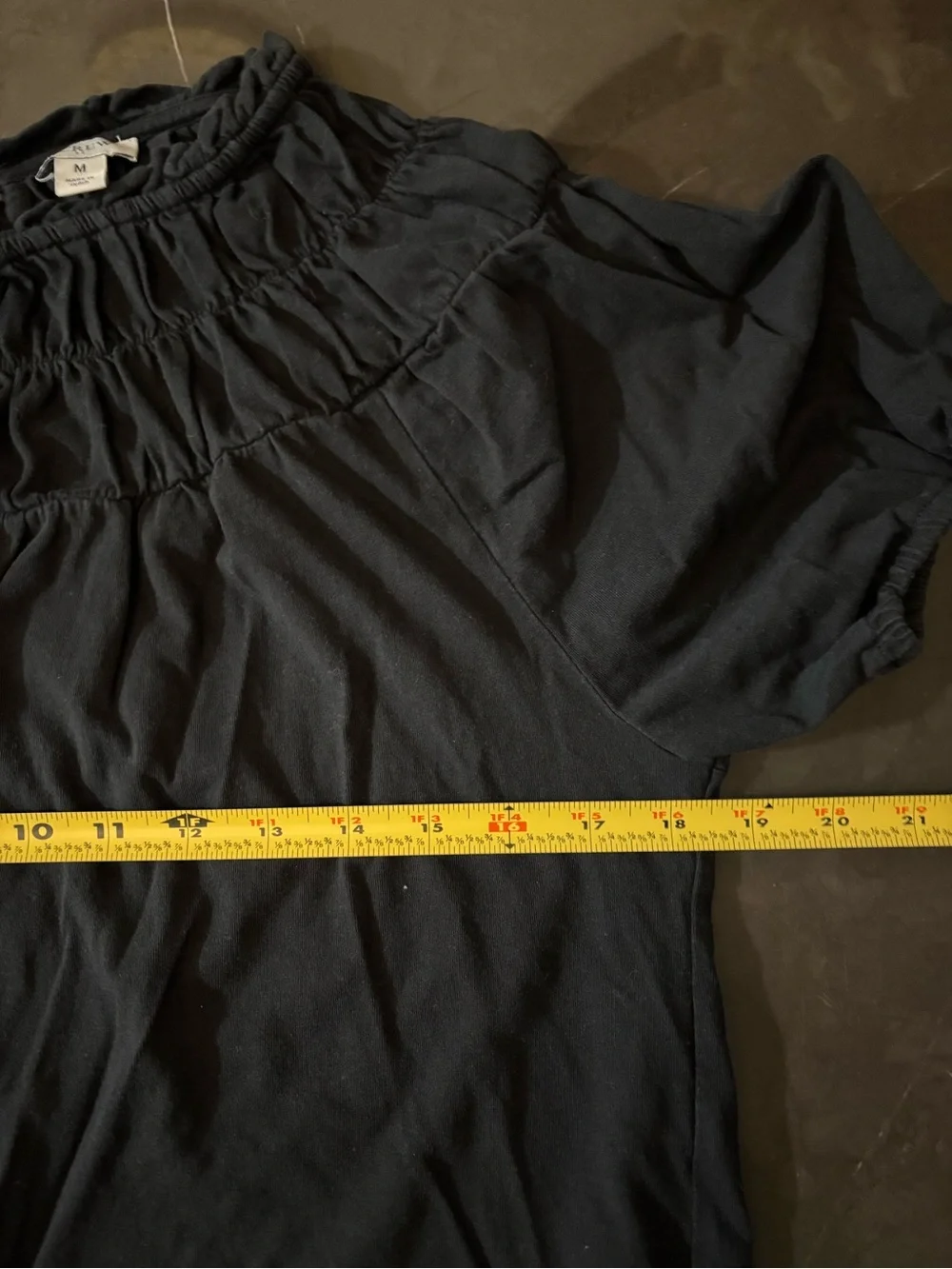 J. Crew Black Smocked Neck Short Sleeve Blouse Women’s Medium Casual, Whimsygoth